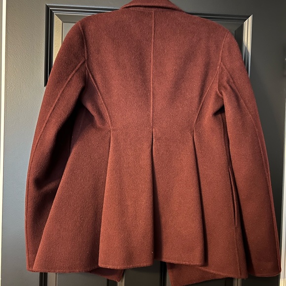 Theory - Burgundy Wool Blend Open Jacket w/ Peplum Back Sz 0 - Picture 2 of 3